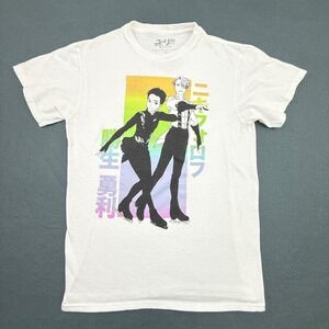 Yuri on Ice T-Shirt Mens Small White Anime Graphic Short Sleeve Cotton